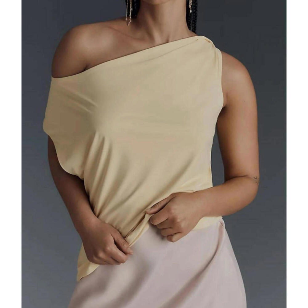 Nia Fraise Off Shoulder Top butter yellow Size L NWT
